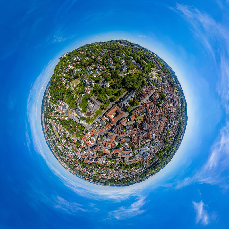 Virtueller Rundgang mit hochauflösenden 360° Luftpanoramen über den Landkreis Coburg